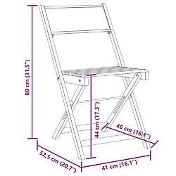 vidaXL Chaises de jardin pliantes - Bois d'acacia vert lot de 8 pas cher