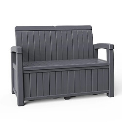 Banc Coffre en Résine pour Jardin Gardiun Vita Gris Anthracite 124x66x90 cm 230 L 