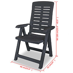 VidaXL Chaises inclinables de jardin - Plastique pas cher