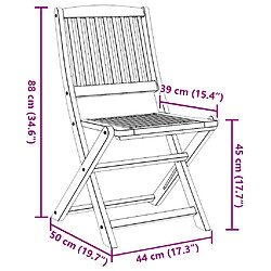 vidaXL Chaises pliables en acacia solide pas cher