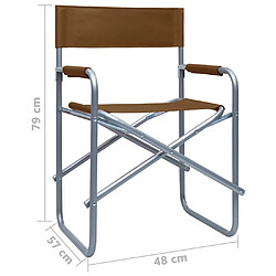 vidaXL lot de 2 chaises de metteur en scène Acier Marron pas cher