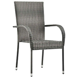 Avis vidaXL Chaises empilables Gris