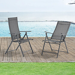 En.casa Chaises de jardin pliables - Gris foncé