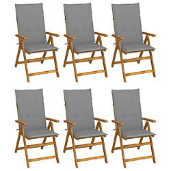 vidaXL Chaises pliables de jardin lot de 6 - Bois d'acacia