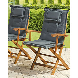 BELIANI Chaises de jardin MAUI - Gris graphite