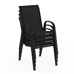 Acheter Idmarket MARKET Chaises jardin LYMA - Lot de 4 - Métal Textilène Noir