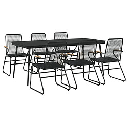 Avis vidaXL Ensemble à manger de jardin 7 pcs - Noir