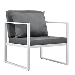 Helloshop26 Chaises extérieures robustes avec coussins - Blanc