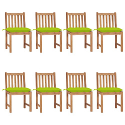 vidaXL Chaises de jardin - Bois de teck massif - Lot de 8