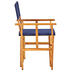 Avis vidaXL Chaise de metteur en scène - Bois d'acacia, Bleu