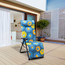 Solenny fauteuil pliant de jardin - Bleu et jaune fleuri