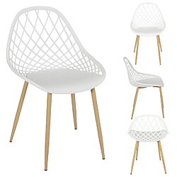 Avis Toilinux Lot de 4 chaises d'extérieur Malaga en polypropylène - Blanc