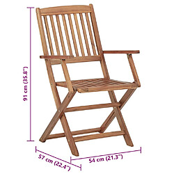 vidaXL Chaises pliables de jardin - Lot de 6 - Acacia pas cher