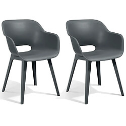 Keter Chaises d'extérieur Akola - Lot de 2 - Gris