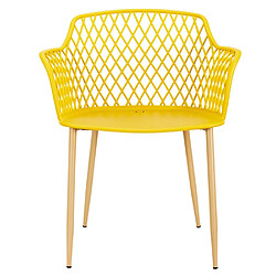 Avis Paris prix lot de 4 chaises de jardin - Jaune