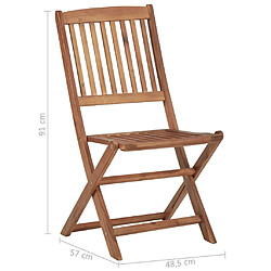 vidaXL Chaises pliables d'extérieur - Bois d'acacia solide pas cher