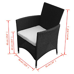 Acheter vidaXL Chaises de jardin - Lot de 2 - Résine tressée noire