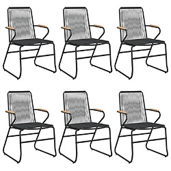 Acheter vidaXL Ensemble à manger de jardin 7 pcs - Noir