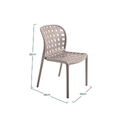 Avis Toilinux Lot de 4 chaises de jardin en polypropylène Sienne - Gris