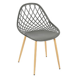 Toilinux Lot de 4 chaises d'extérieur Malaga en polypropylène - Gris pas cher