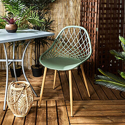 Acheter Toilinux Lot de 4 chaises d'extérieur Malaga en polypropylène - Vert