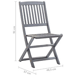 vidaXL Chaises pliables d'extérieur - Lot de 6 - Gris pas cher