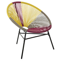 BELIANI Acapulco Jaune Chaise de jardin - Rotin artificiel - Empilable - Design mexicain coloré