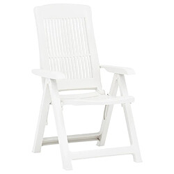 vidaXL Chaises inclinables - Ensemble de 2 - Plastique blanc