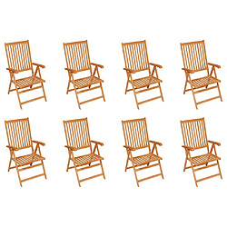 vidaXL Chaises inclinables de jardin - Teck