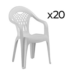 Pegane Lot de chaises de jardin empilables - Blanc