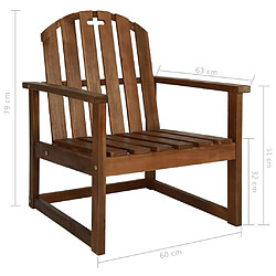 vidaXL Chaises de jardin - Lot de 2 - Bois d'acacia solide pas cher