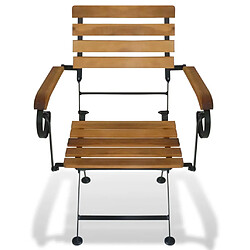 Avis vidaXL Chaises pliables Acacia Acier