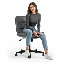 Avis ICONIK INTERIOR Chaise de Bureau Rembourrée - Pivotante - Hera Gris clair