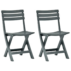 vidaXL Chaises de jardin pliables 2 pcs - Plastique Vert