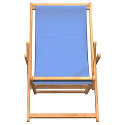 Avis vidaXL Chaise de plage pliable en teck bleu