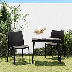 vidaXL Chaises empilables de jardin lot de 2 - Anthracite Chaises de jardin - Polypropylène - Design empilable - Résistantes et durables