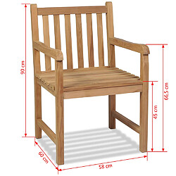 vidaXL Chaises d'extérieur lot de 2 - Bois de teck solide pas cher