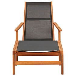 vidaXL Chaise jardin repose-pied bois eucalyptus