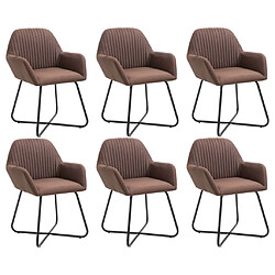vidaXL Chaises à manger - Marron (lot de 6)