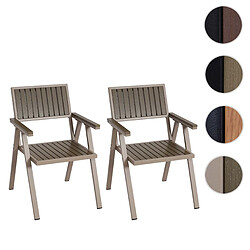 Mendler Lot de 2 chaises de jardin - Gris