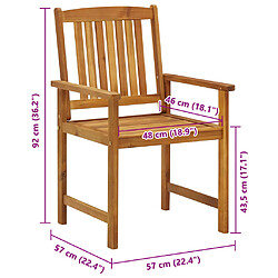 vidaXL Lot de 6 chaises de jardin bois d'acacia massif pas cher