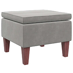 vidaXL Tabouret Gris clair - Velours