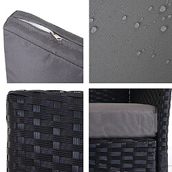 Mendler Lot de 2 chaises de jardin résine tressée - Anthracite