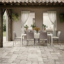 Bica lot de 6 chaises de jardin empilables - Gris tourterelle