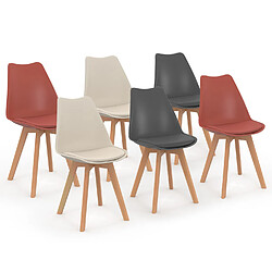 Idmarket Lot de 6 Chaises SARA Mix Terracotta