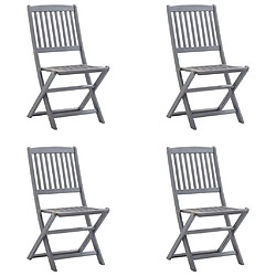 Avis vidaXL Chaises pliables extérieures - Lot de 4 - Acacia massif Gris