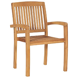 Avis vidaXL Chaises de jardin empilables - Lot de 2 - Teck solide