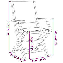 vidaXL Chaises de jardin Bois acacia massif - Lot de 2 pas cher
