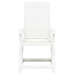 Avis vidaXL Chaises inclinables - Ensemble de 2 - Plastique blanc