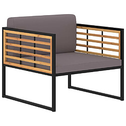 vidaXL Chaises de jardin lot de 2 - Acacia Chaises de jardin avec coussins - Bois d'acacia massif - Finition à l'huile - Résistantes aux intempéries